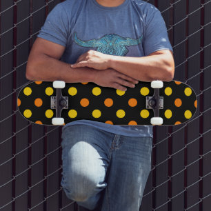 Oranje Geel Op Zwarte Stippen Ontwerp Persoonlijk Skateboard