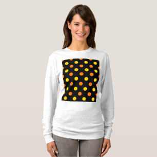 Oranje Geel Op Zwarte Stippen Ontwerp  T-shirt