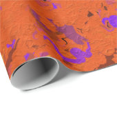 Oranje, geel, Paars en zwart Abstract Cadeaupapier (Rol Hoek)