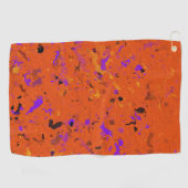 Oranje, geel, Paars en zwart Abstract Golfhanddoek (Horizontaal)