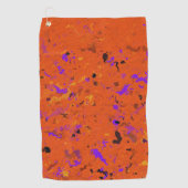 Oranje, geel, Paars en zwart Abstract Golfhanddoek (Voorkant)