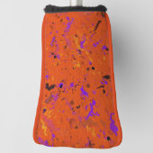 Oranje, geel, Paars en zwart Abstract Golfheadcover (Draai 90)
