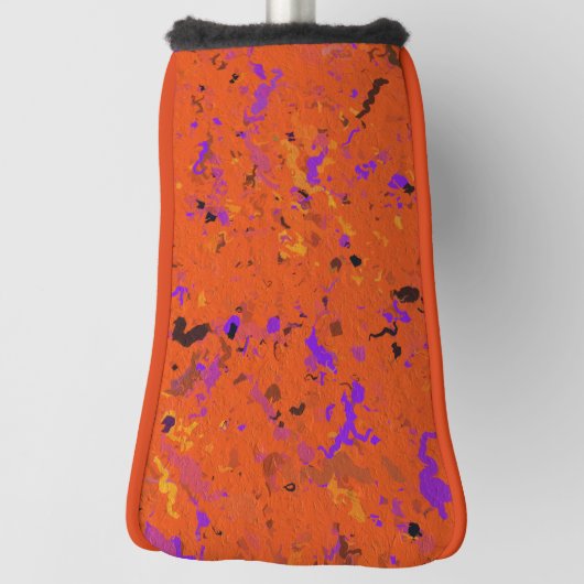 Oranje, geel, Paars en zwart Abstract Golfheadcover (Draai 90)