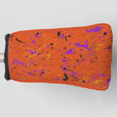 Oranje, geel, Paars en zwart Abstract Golfheadcover (Voorkant)
