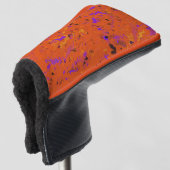 Oranje, geel, Paars en zwart Abstract Golfheadcover (3/4 voorkant)