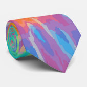 Oranje Geel Paarse Tie Dye | Levendig Retro Stropdas (Opgerold)