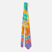 Oranje Geel Paarse Tie Dye | Levendig Retro Stropdas (Achterkant)