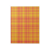 Oranje Geel Plaid Checker Patroon Notitieblok (Linkerzijde)