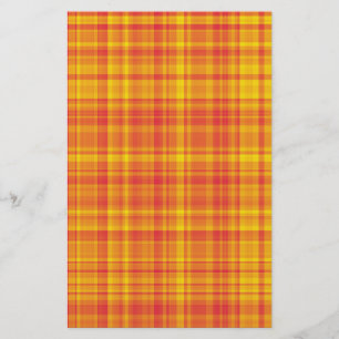 Oranje Geel Plaid Geruite Patroon  Briefpapier