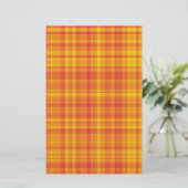 Oranje Geel Plaid Geruite Patroon  Briefpapier (Staand voorkant)