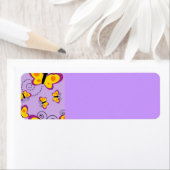 ORANJE GEEL PURPLES BUTTERFLIES CARTOON CUTE CHE ETIKET (Insitu)