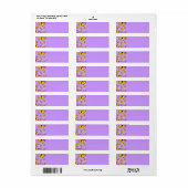 ORANJE GEEL PURPLES BUTTERFLIES CARTOON CUTE CHE ETIKET (Full Sheet)