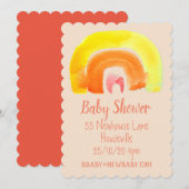 Oranje geel regenboogbaby shower kaart (Voorkant / Achterkant)