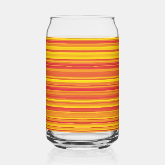 Oranje geel rood gestreept blikvorm glas (Links)