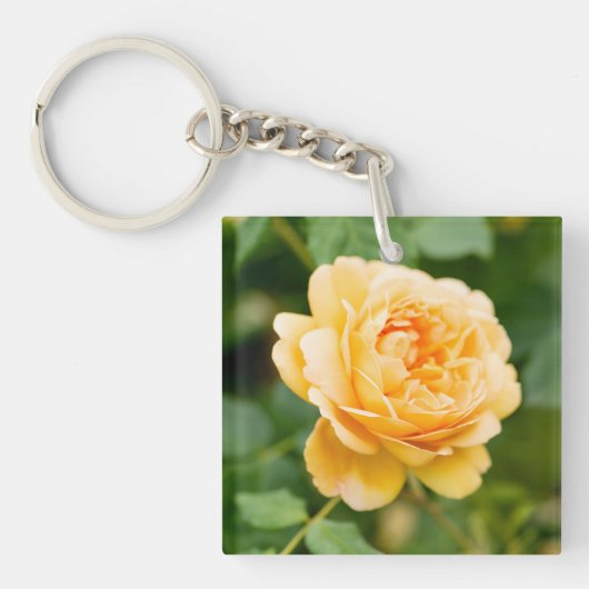 Oranje geel roos sleutelhanger (Voorkant)