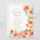 Oranje geel roze bloemenzomer Vrijgezellenfeest Kaart (Voorkant)