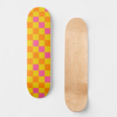 Oranje Geel Roze Geruit Patroonontwerp  Persoonlijk Skateboard (Voorkant)