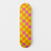 Oranje Geel Roze Geruit Patroonontwerp  Persoonlijk Skateboard (Voorkant)