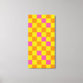 Oranje Geel Roze Geruite Patroon Ontwerp  Canvas Afdruk (Voorkant)