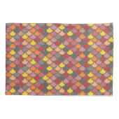 Oranje-geel-roze grijze schaalpatroon kussensloop (Achterkant-Links)