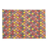 Oranje-geel-roze grijze schaalpatroon kussensloop (Achterkant-Rechts)