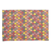 Oranje-geel-roze grijze schaalpatroon kussensloop (Voorkant-Rechts)