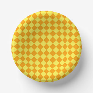Oranje geel ruitpatroon papieren kommen