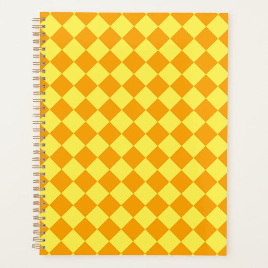 Oranje geel ruitpatroon planner (Voorkant)