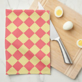 Oranje geel ruitpatroon theedoek (Quarter Fold)