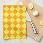 Oranje geel ruitpatroon theedoek (Quarter Fold)