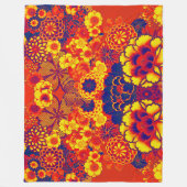 ORANJE GEEL-STROMEN Peony, Rozen Japanse Floral Fleece Deken (Voorkant)