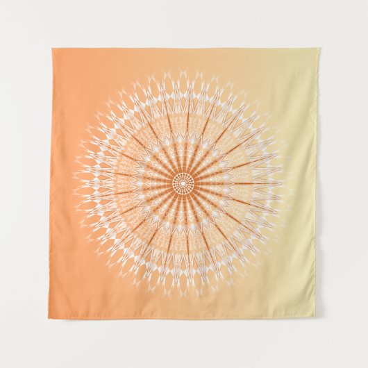 Oranje Geel Sun Mandala Wandkleed (Voorkant (horizontaal))
