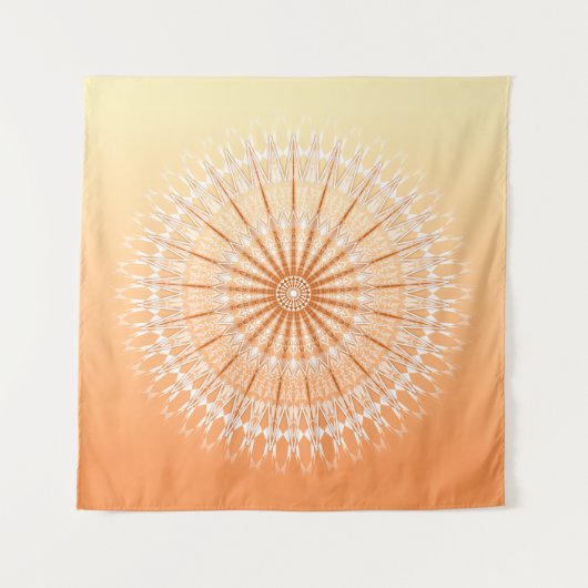Oranje Geel Sun Mandala Wandkleed (Voorkant)