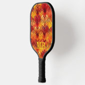 Oranje Geel Tie Dye Harten Monogram Pickleball Paddle (Links)