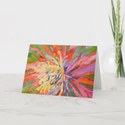 Oranje geel tropische exotische bloei kaart (Voorkant)