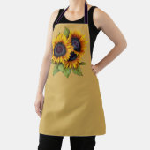 Oranje geel waterverf grote zonnebloemen groen schort (Insitu)