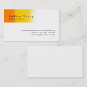 Oranje Geel White Professional Visitekaartje (Voorkant / Achterkant)