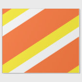 Oranje geel wit gestreepte suikermaïskleuren cadeaupapier (Vlak)