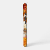 ORANJE GEEL WITTE HERFST ANEMONE PAPAVER BLOEMEN iPhone 16 HOESJE (Linkerkant)