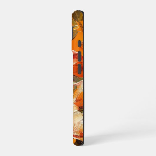 ORANJE GEEL WITTE HERFST ANEMONE PAPAVER BLOEMEN iPhone 16 HOESJE (Linkerkant)