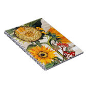 Oranje geel zaaien zonnebloem kunst notitieboek (Rechterzijde)