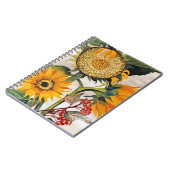 Oranje geel zaaien zonnebloem kunst notitieboek (Linkerzijde)