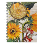 Oranje geel zaaien zonnebloem kunst notitieboek (Voorkant)
