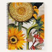 Oranje geel zaaien zonnebloem kunst notitieboek (Voorkant)