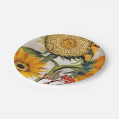 Oranje geel zaaien zonnebloem kunst papieren bordje (Gekanteld)