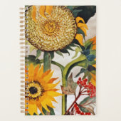 Oranje geel zaaien zonnebloem kunst planner (Voorkant)