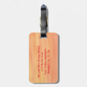 Oranje Geel Zonneblends Monogram Bagagelabel (Achterkant verticaal)