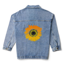 Oranje geel zonnebloem design denim jas
