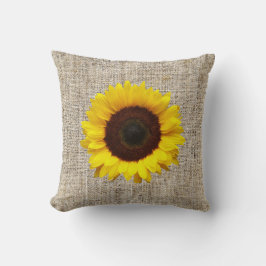 oranje geel Zonnebloem jute home decor kussen