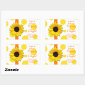 Oranje geel zonnebloem polka stippen Snoep buffet Rechthoekige Sticker (Vel)